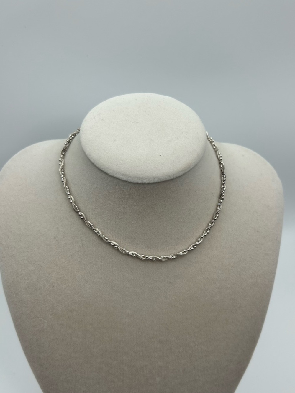 Sterling Silver Twisted Double Chain Anklet 10" Stamped 925 Italy SU - Picture 3 of 10